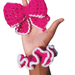 Crochet Bow and Scrunchie Set